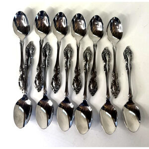 12-Oneida Brahms Pattern Community Stainless Flatware TEASPOONS Set of 12-1960's